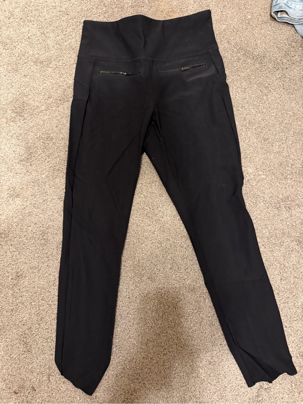 Athleta Black High-Waist Skinny Jeans with Back Zip Details